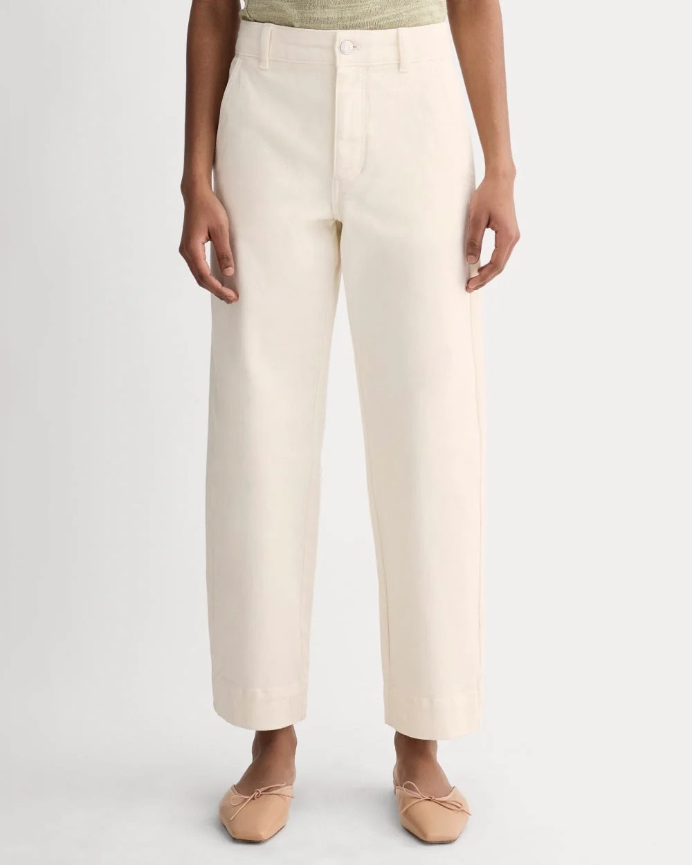 Nwt Everlane The Organic Cotton Utility Straight-Leg Pant In Bone Size 6 Regular